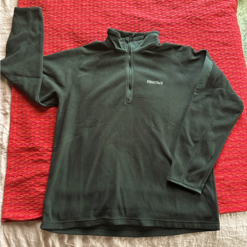 Men’s XXL black #Marmot Polartec half zip fleece in like new condition.